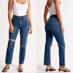 Abercrombie LONG Ankle Straight Ultra High Rise Jeans 28/6 Curve Love